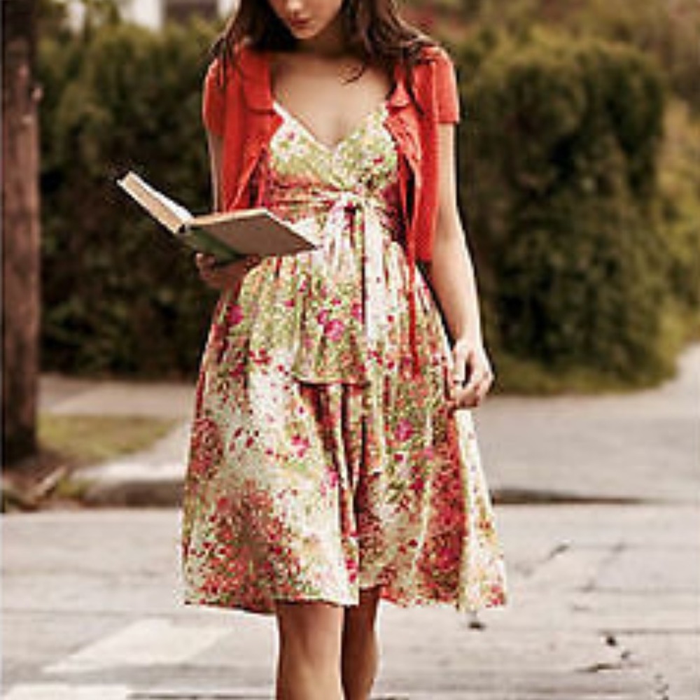 Anthropology floral dress size 0